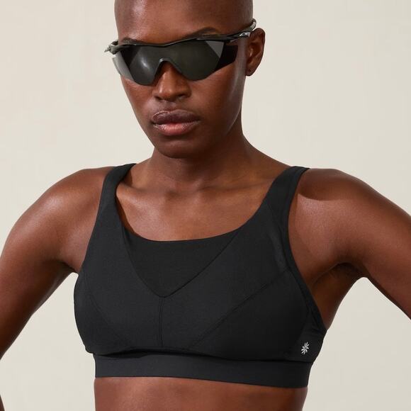 Athleta Invincible Sports Bra Black 36B - Picture 1 of 9